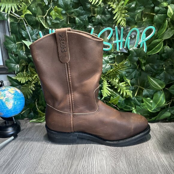 Vtg Red Wing 2214 Pecos Brown Leather Boots Steel Toe Made In USA Sz 12 E3 EUC main image 6